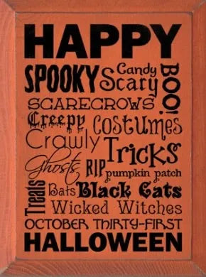 Halloween Subway Style Wood Sign - 9"x12" | Halloween Home Decor