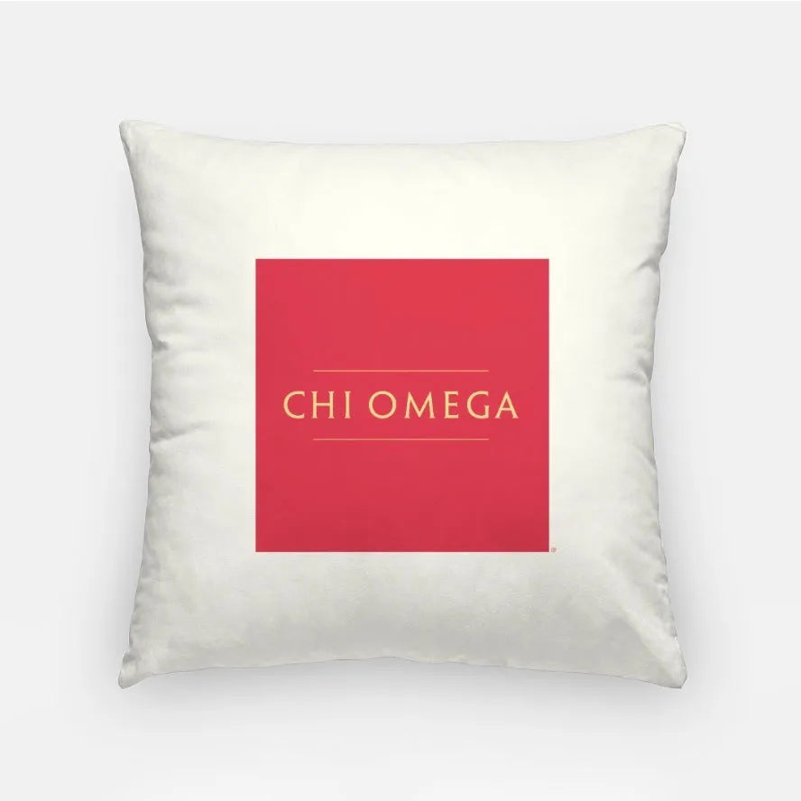 Chi Omega Traditional Pillow Cover 18" - Cardinal | Dorm Decor | Gifts | Festive Fit Home