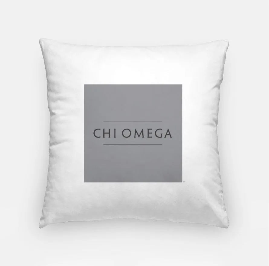 Chi Omega Traditional Pillow Cover 18" - White | Dorm Decor | Gifts | Festive Fit Home