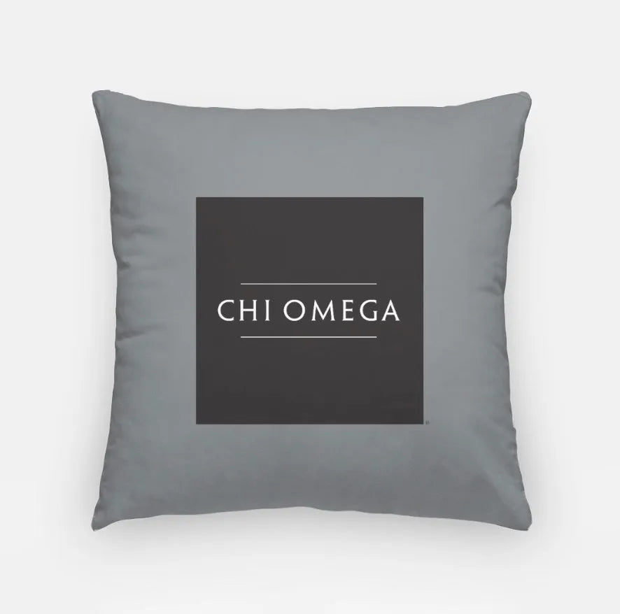 Chi Omega Traditional Pillow Cover 18" - Gray | Dorm Decor | Custom Gifts | Official Merchandise | Festive Fit Home