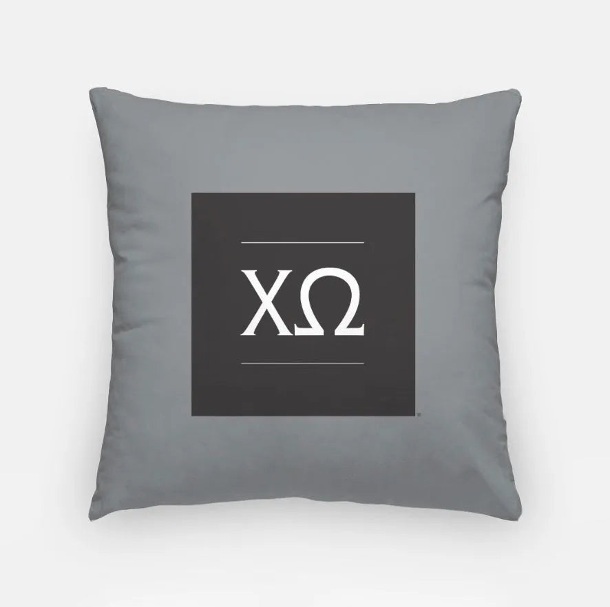 Chi Omega Traditional Pillow Cover 18" - Gray | Dorm Decor | Custom Gifts | Official Merchandise | Festive Fit Home