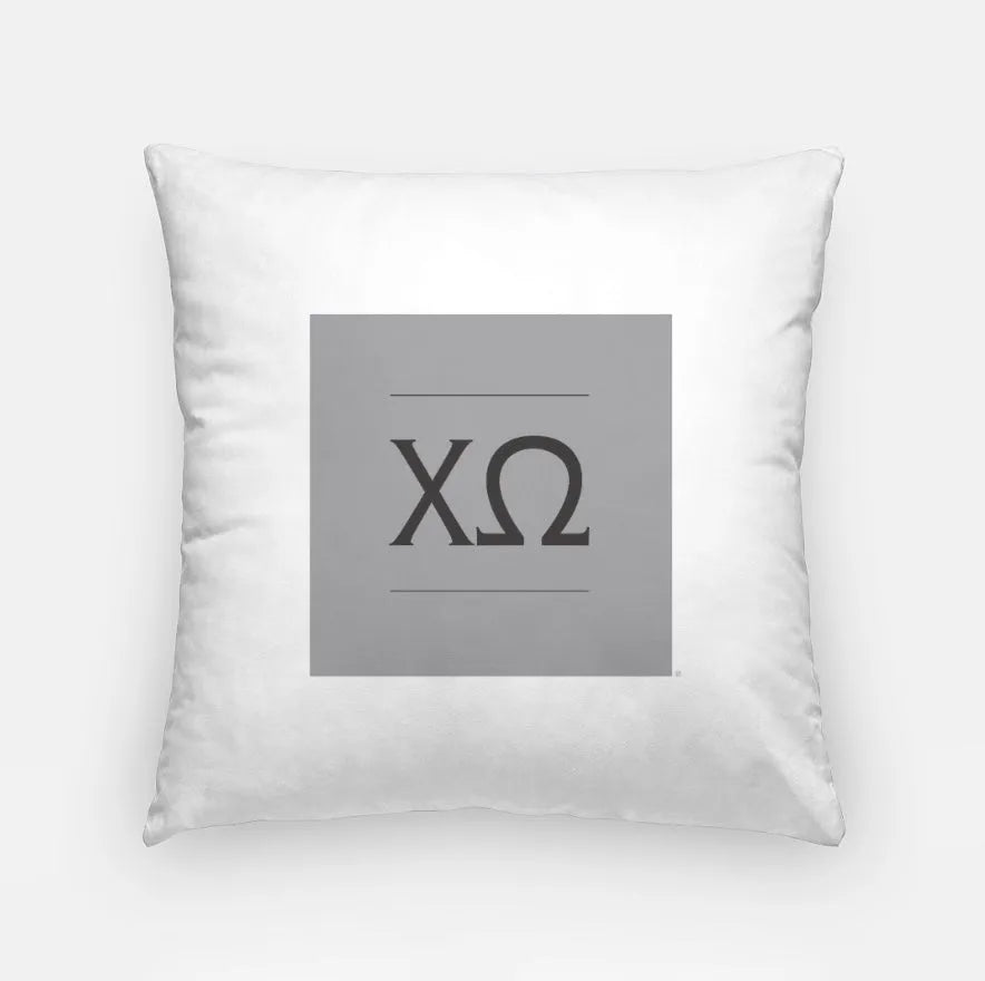 Chi Omega Traditional Pillow Cover 18" - White | Dorm Decor | Gifts | Festive Fit Home