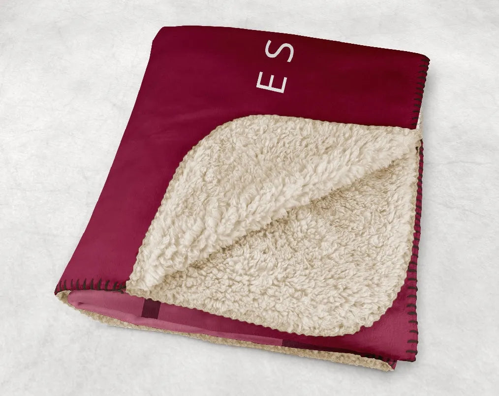 Pi Phi Sherpa Blanket - Wine Gradient 60"x80" | Custom Pi Phi Gifts and Decor | Festive Fit Home