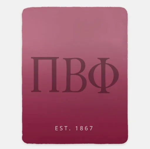 Pi Phi Sherpa Blanket - Wine Gradient 60"x80" | Custom Pi Phi Gifts and Decor | Festive Fit Home