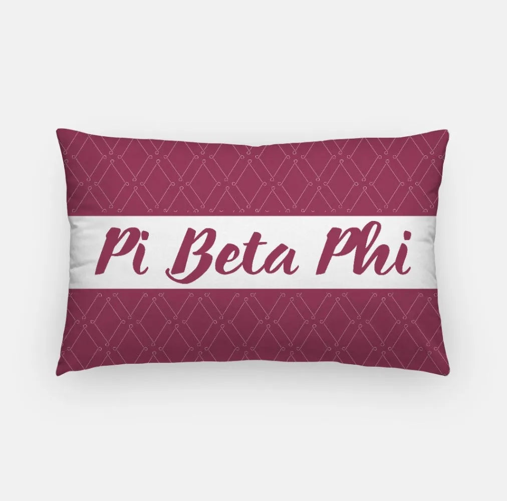 Pi Beta Phi Lumbar Pillow Cover - Wine Diamond | Official Merchandise