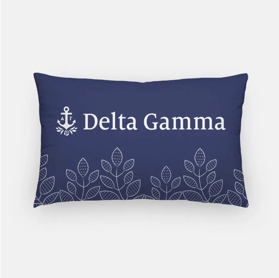 Delta Gamma Floral Lumbar Pillow Cover | Custom Gifts and Dorm Decor | Festive Fit Home