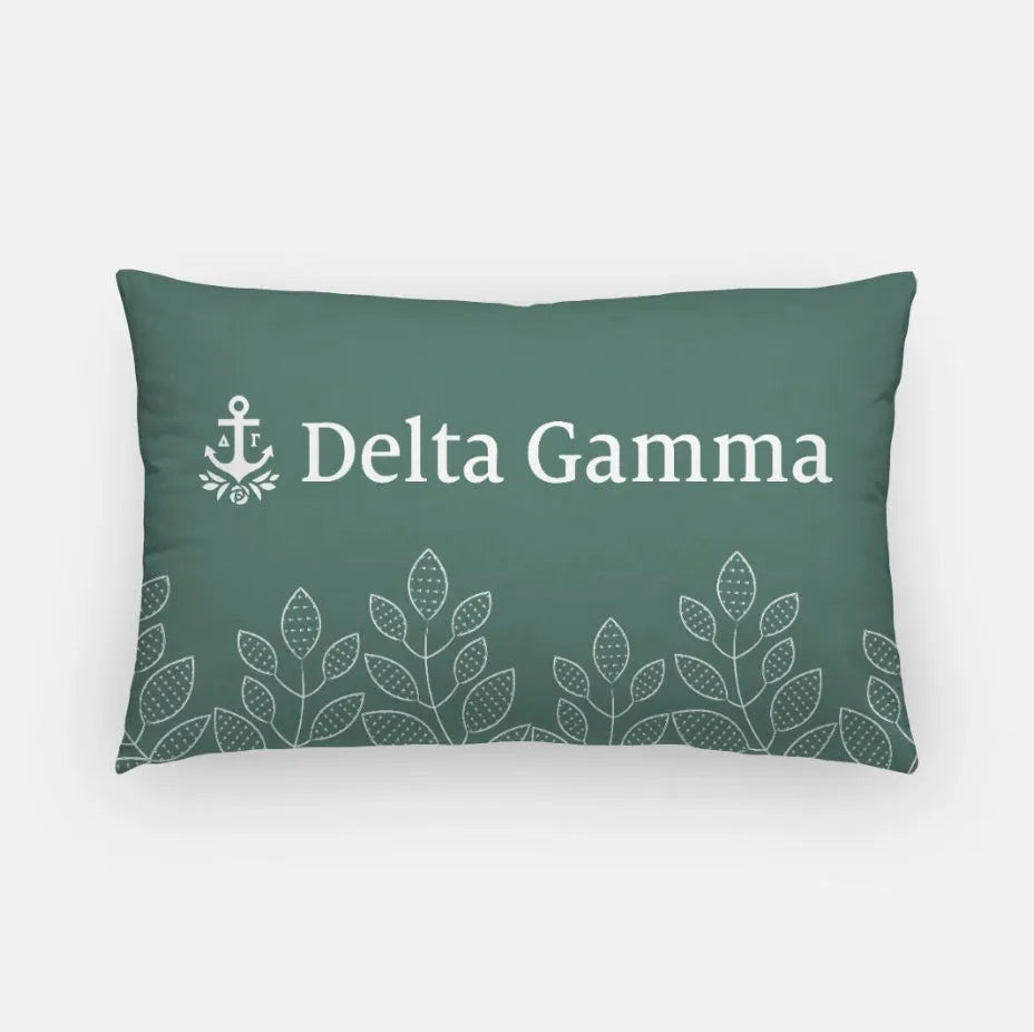 Delta Gamma Floral Lumbar Pillow Cover | Custom Gifts and Dorm Decor | Festive Fit Home