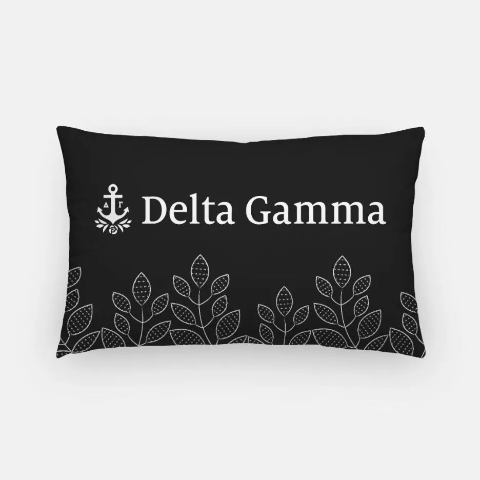 Delta Gamma Floral Lumbar Pillow Cover | Custom Gifts and Dorm Decor | Festive Fit Home