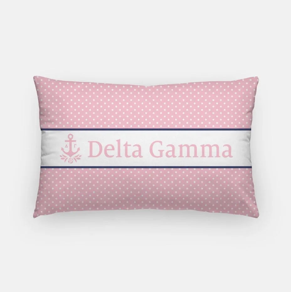 Delta Gamma Lumbar Pillow Cover - Polka Dots | Gifts and Dorm Decor | Festive Fit Home