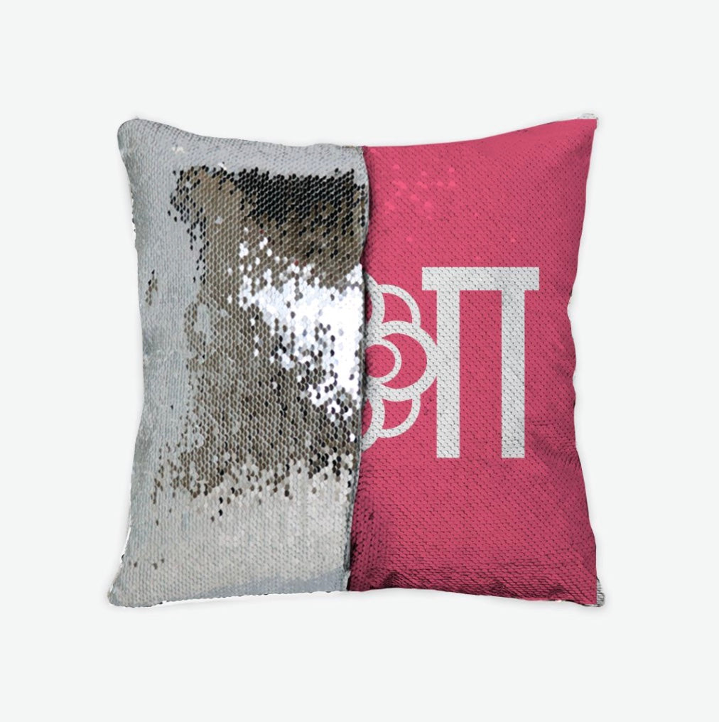 Alpha Omicron Pi Sequin Reversible Pillow Cover | Official Gift Shop | Festive Fit Home