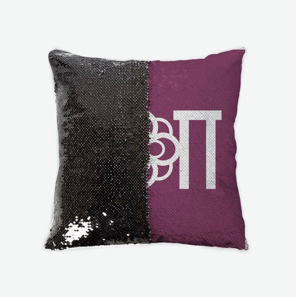 Alpha Omicron Pi Sequin Reversible Pillow Cover | Official Gift Shop | Festive Fit Home