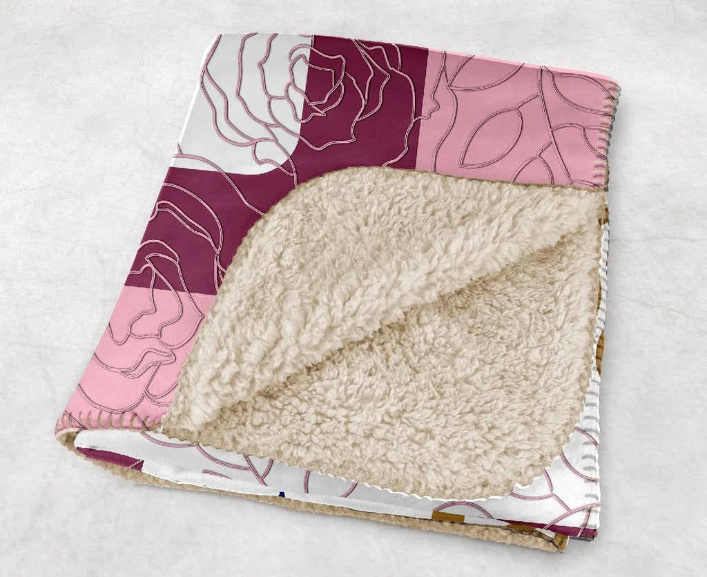 Delta Gamma Blanket - Pink Floral Band - 60"x80" | Merchandise