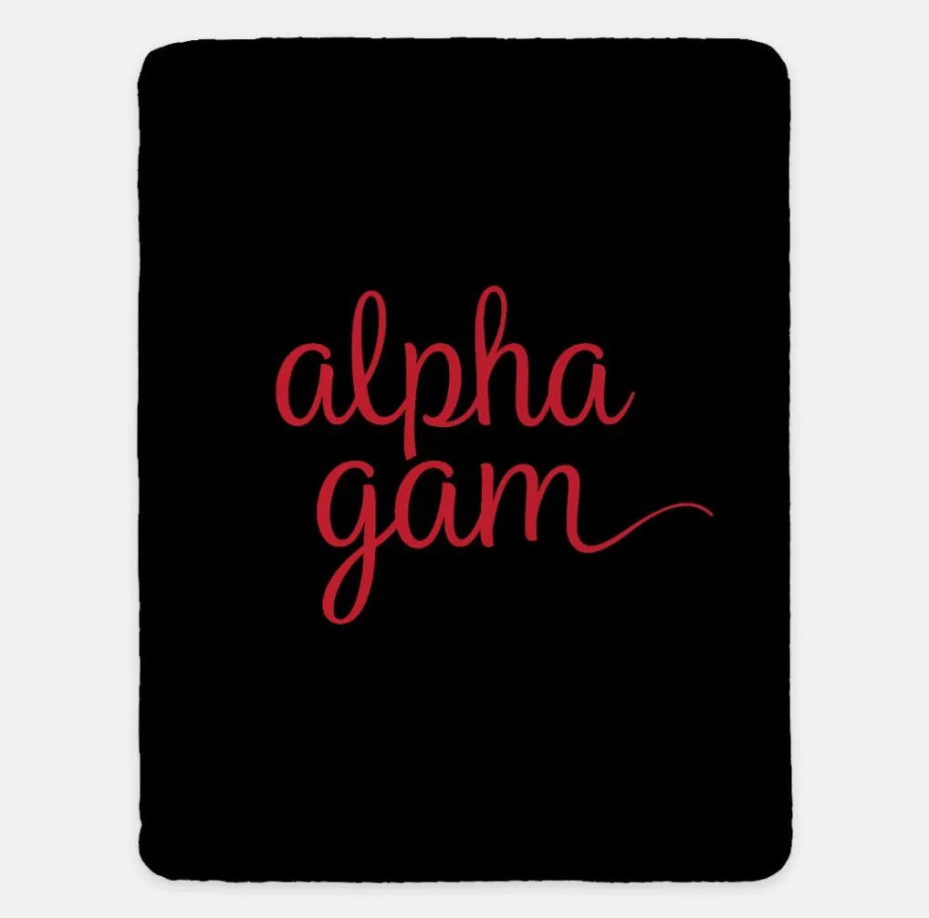 Alpha Gam XL 60x80 Sherpa Throw Blanket | Custom Gifts and Decor