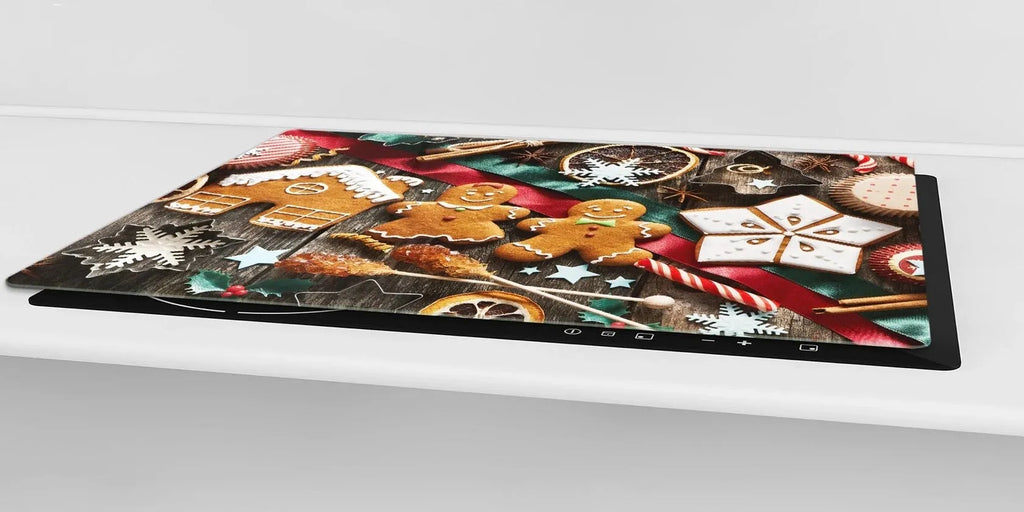 Glass Range Cover | Multi-Purpose Charcuterie Board - Gingerbread Man | Christmas Cookie Tray | Festive Fit Home