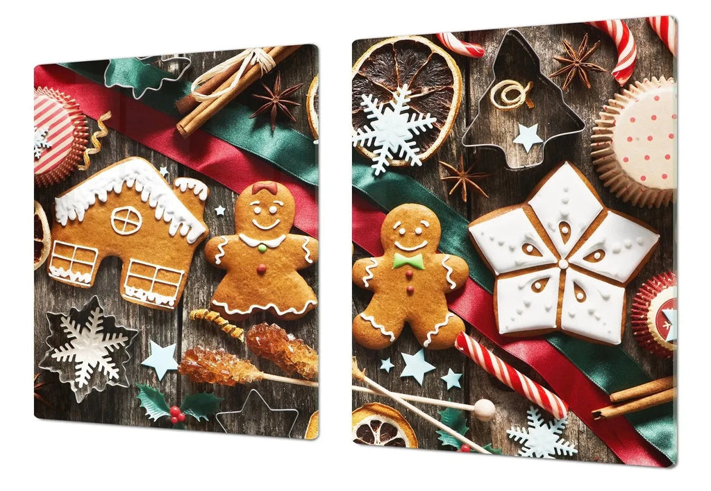 Glass Range Cover | Multi-Purpose Charcuterie Board - Gingerbread Man | Christmas Kitchen Decor | Festive Fit Home