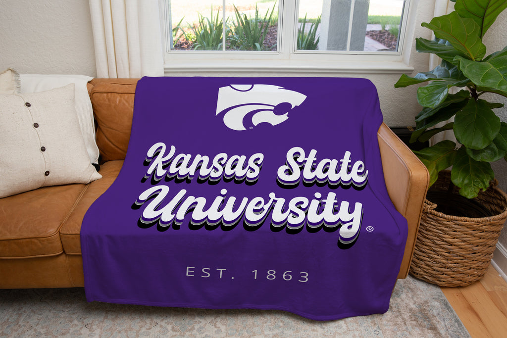 Kansas State University Blanket - Retro - 60"x80" | Custom Gifts 