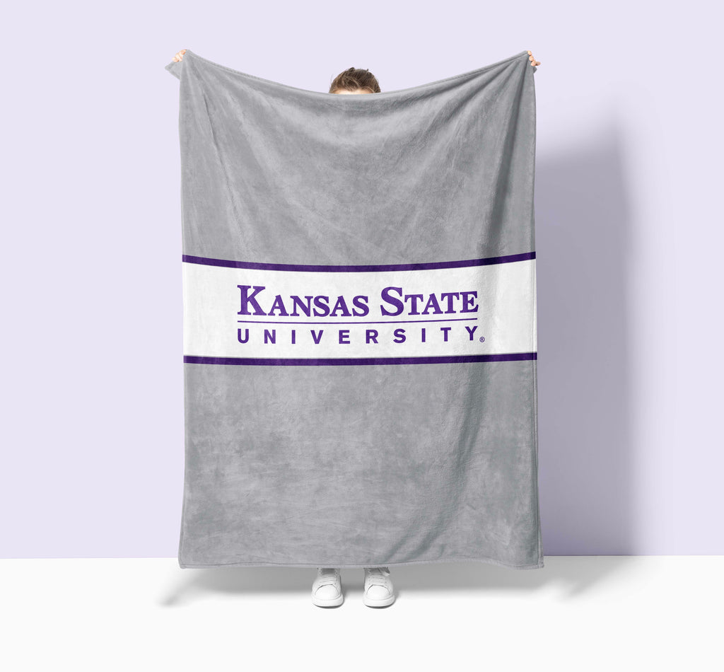 Kansas State Univeristy Blanket - Gray Traditional 60"x80" | Decor | Official Merchandise | Festive Fit Home