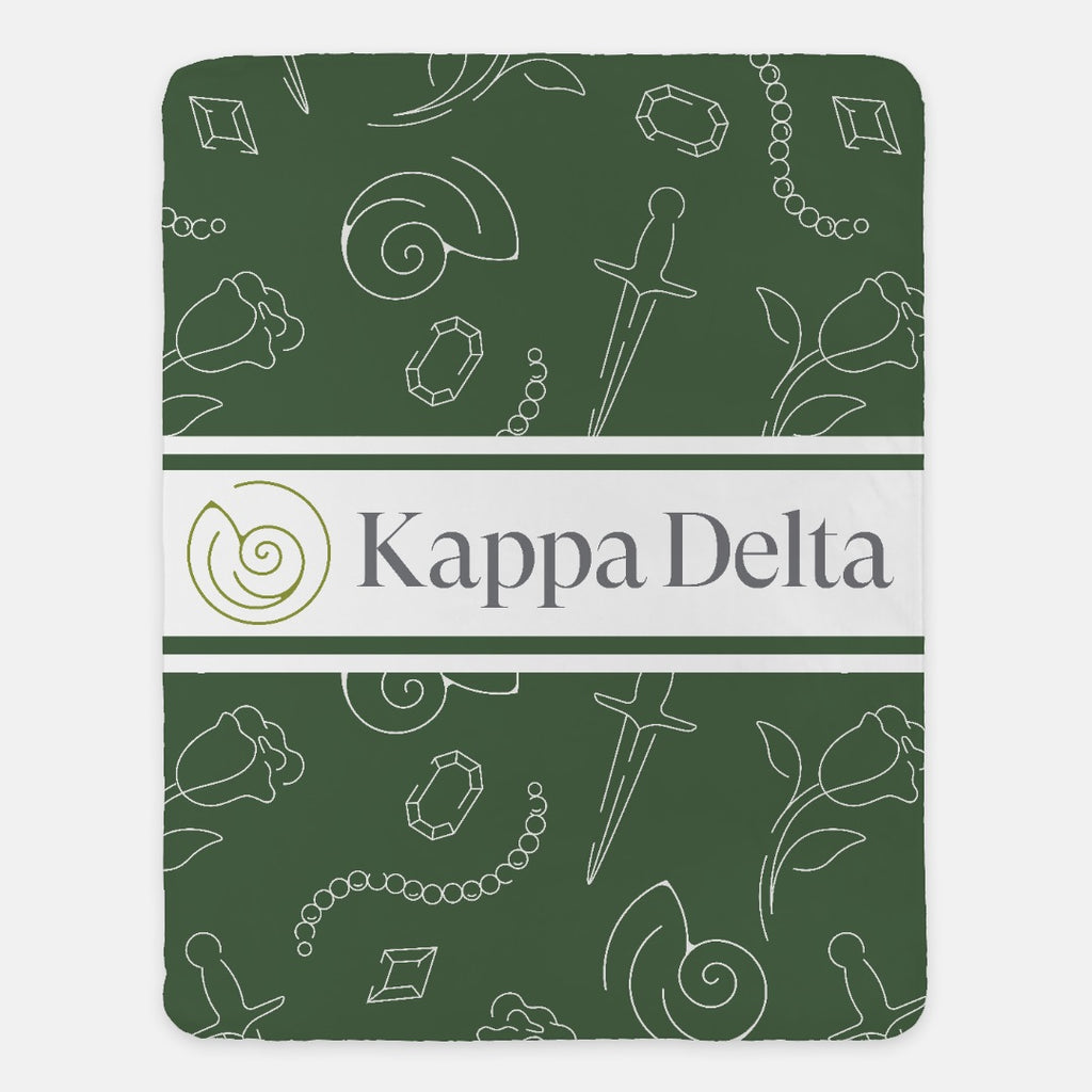 Kappa Delta Sherpa Blanket - Pattern 60"x80" | Big and Little Gifts | Official Merchandise | Festive Fit Home