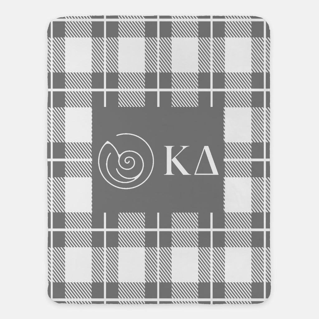 Kappa Delta Plaid Sherpa Blanket - 60"x80" | Official Gift Shop | Big and Little Gifts | Festive Fit Home