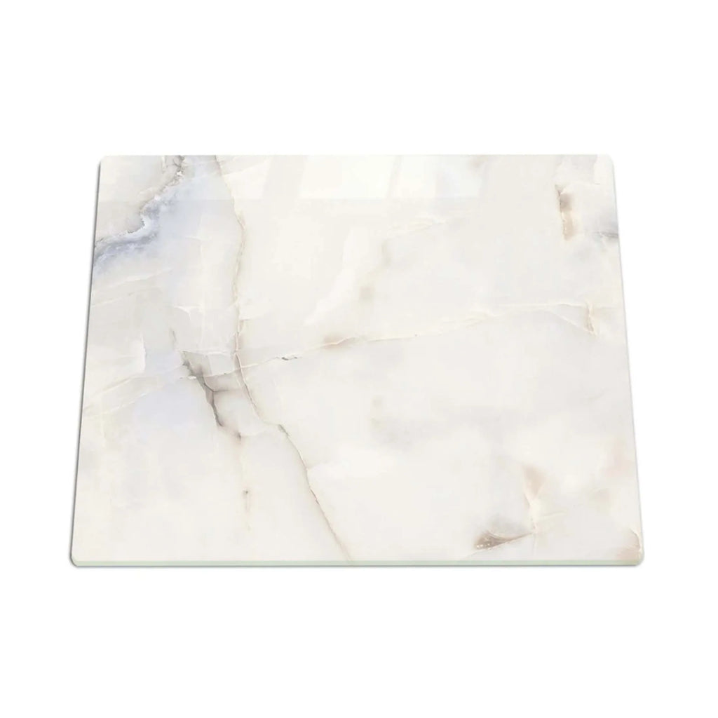 RV Camper Cooktop Cover Protector & Cutting Board - White Marble Style