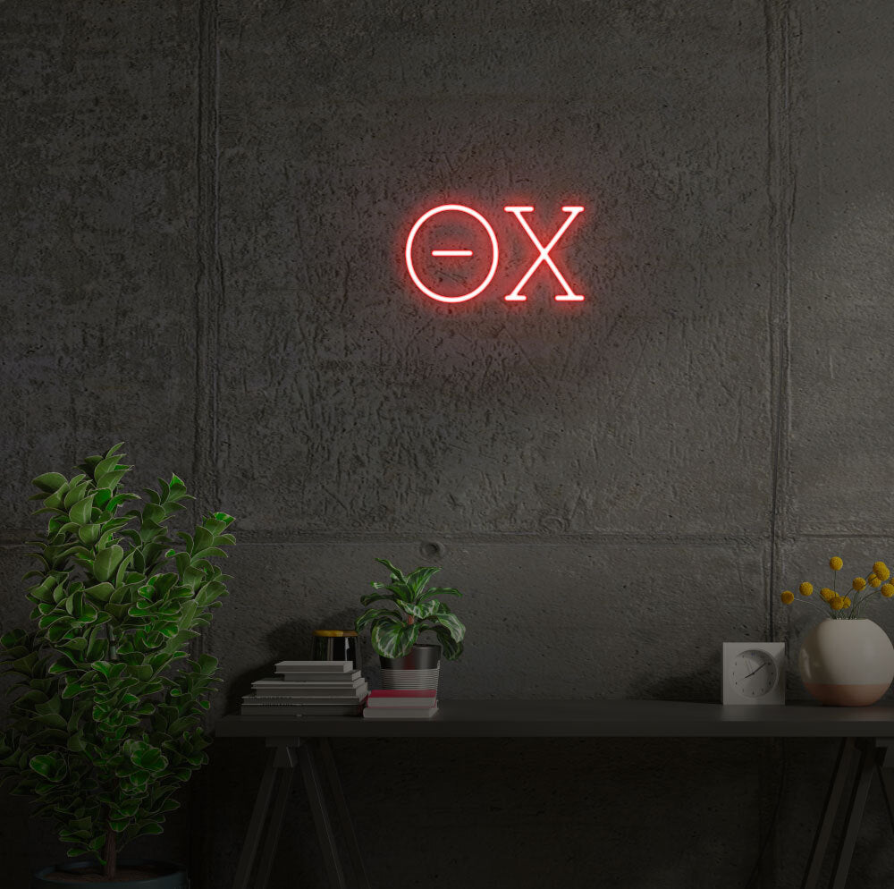 Theta Chi Greek Letters LED Neon Light | Dorm Decor Wall Sign