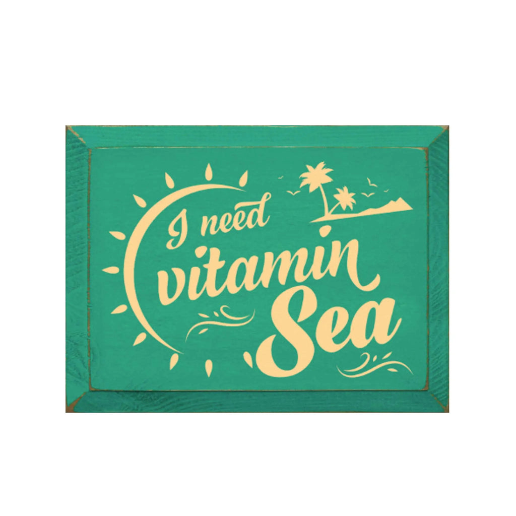 Beach Sign - Vitamin Sea - 9"x12" | Summer Quote Signs | Dorm Decor | Festive Fit Home