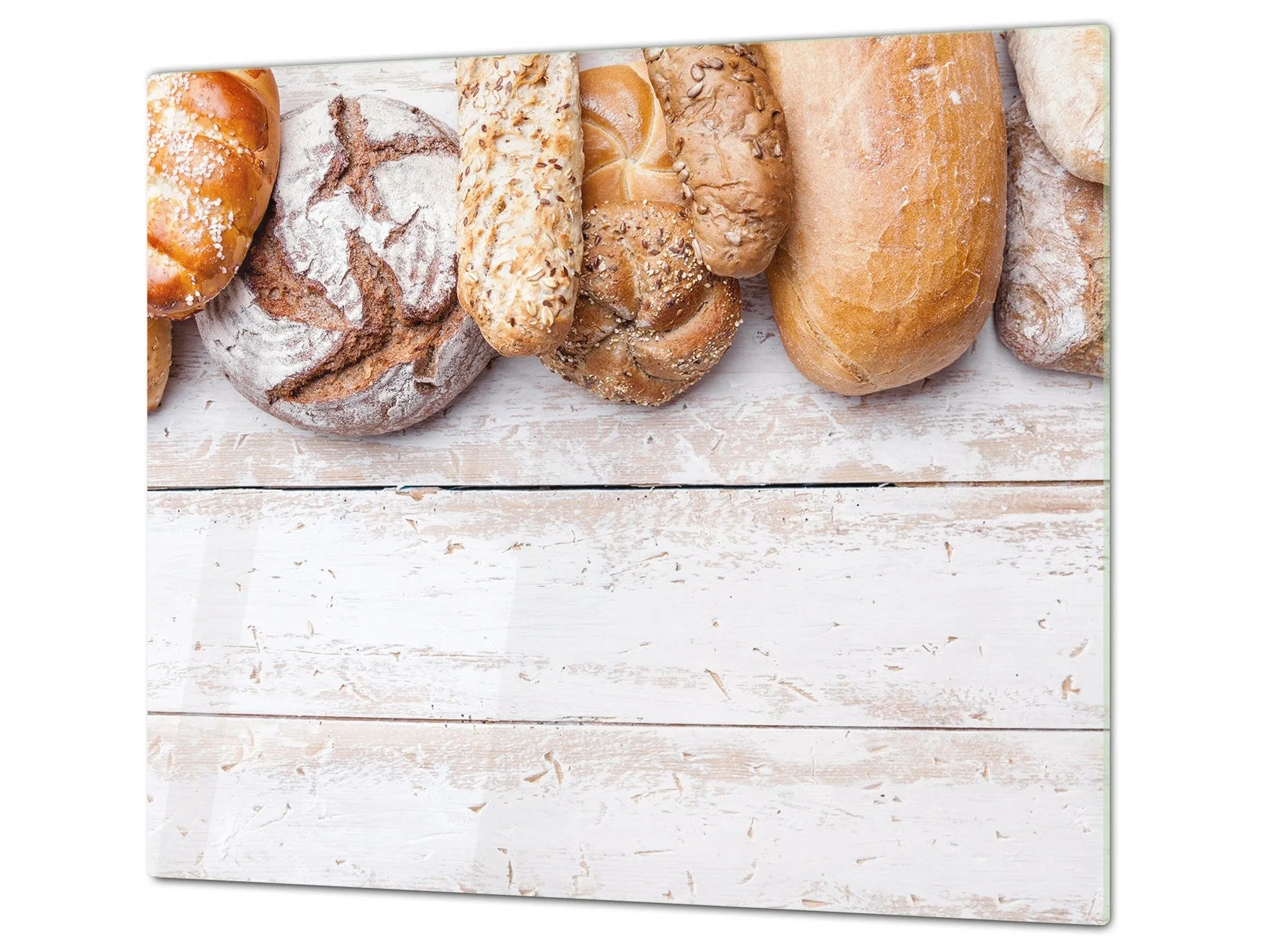 Charcuterie Board - White Farmhouse Wood & Breads | Serving Tray & Platter