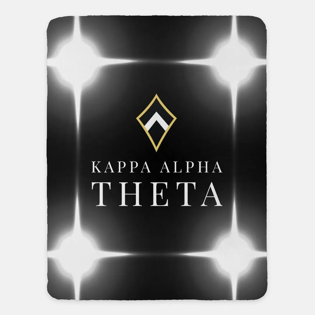 Kappa Alpha Theta Blanket XL 60x80 Black Flashing Lights | Custom Gift