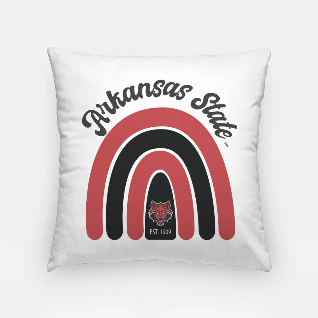 Arkansas State Rainbow Pillow Cover - 18" | Spirit Shop | Gifts  | Merchandise | Festive Fit Home