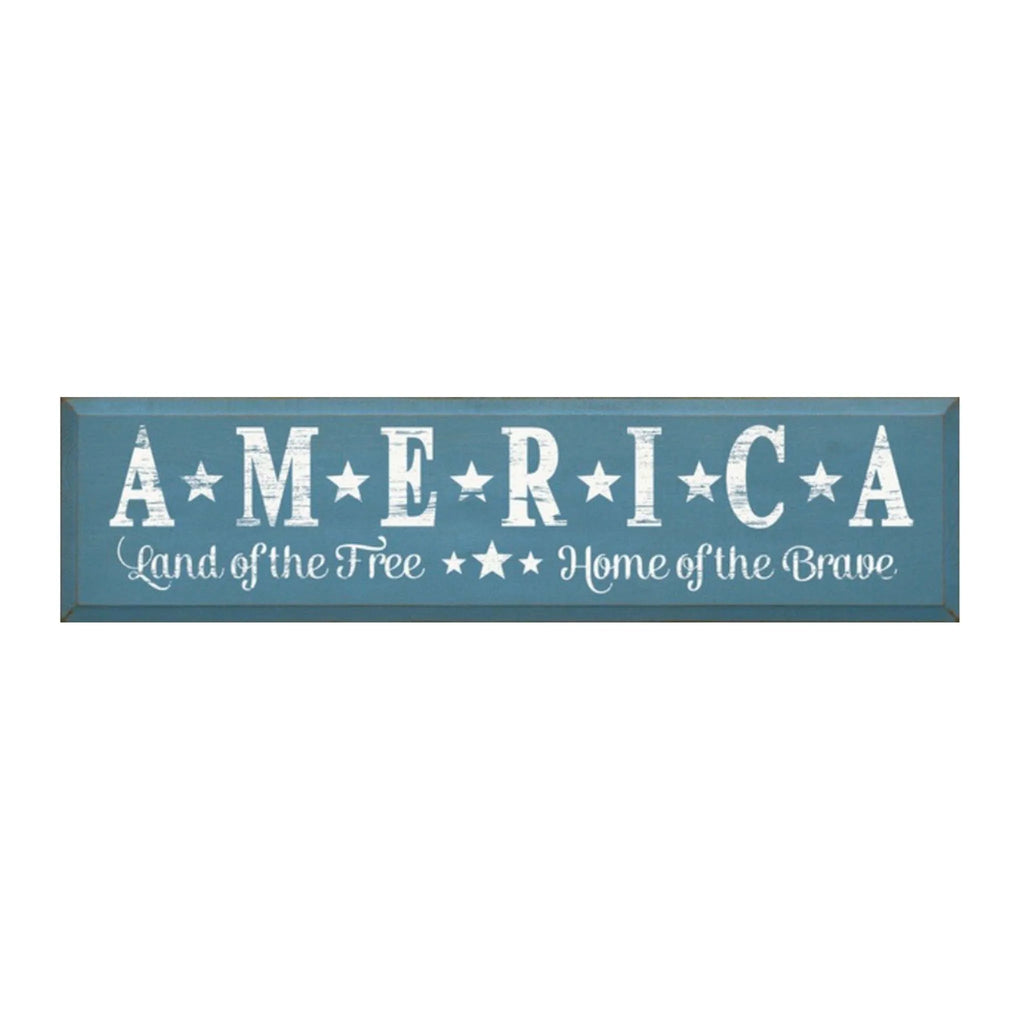 America Large Wood Farmhouse Sign - 9"x36" - Festive Fit Home