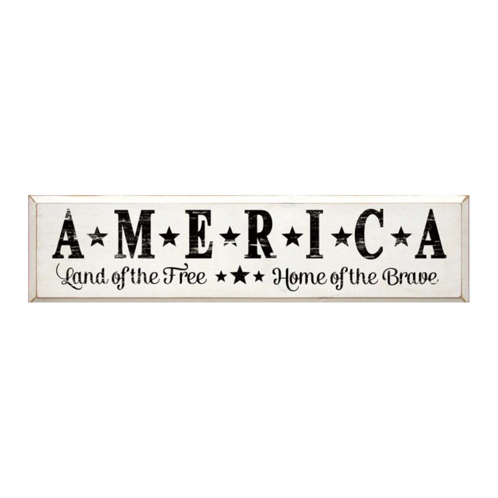 America Large Wood Farmhouse Sign - 9"x36" - Festive Fit Home