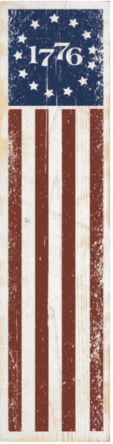 American Flag 1776 Porch Sign - 9"x36" - Festive Fit Home