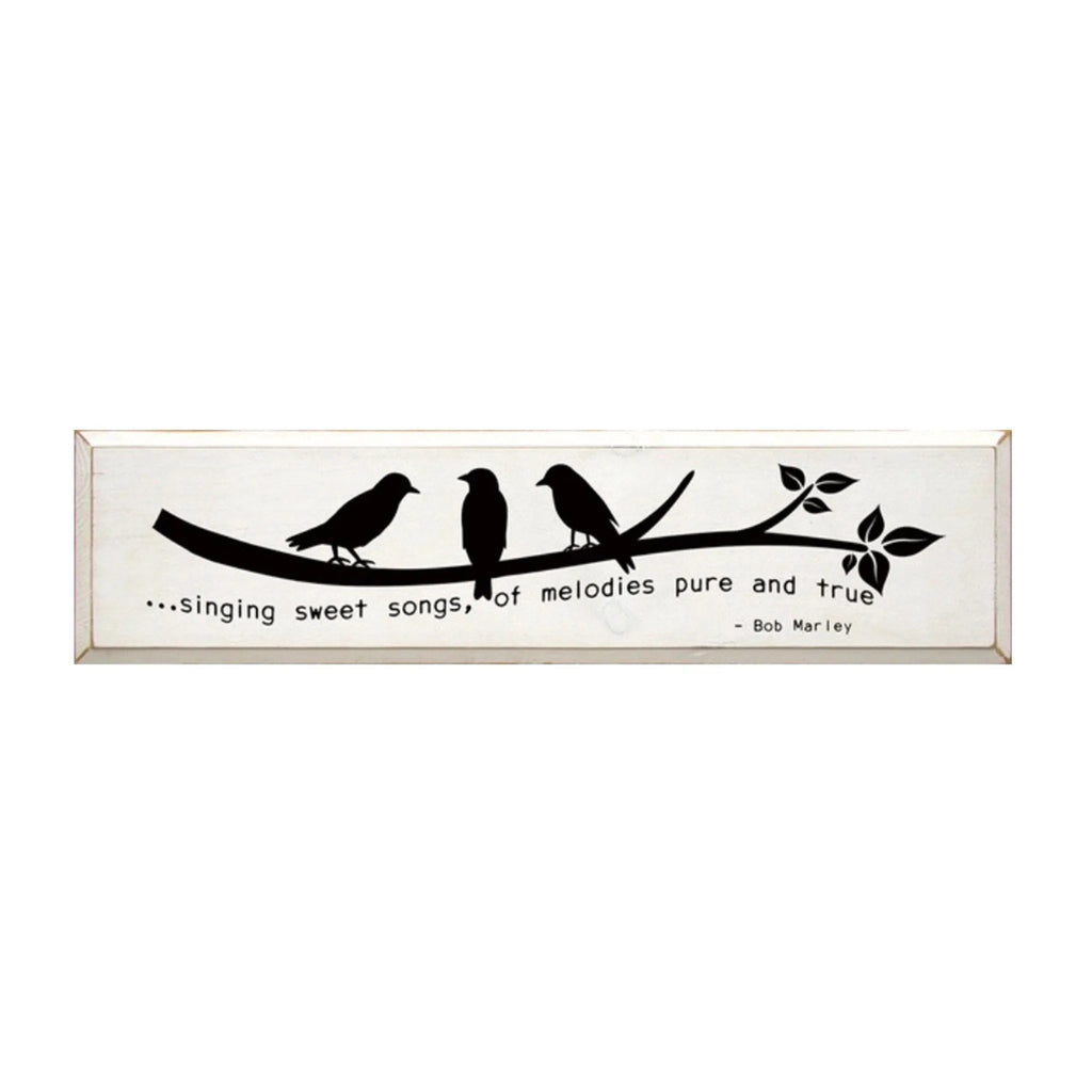 Birds Singing Sweet Songs Large Wood Sign - 9"x36" - Festive Fit Home