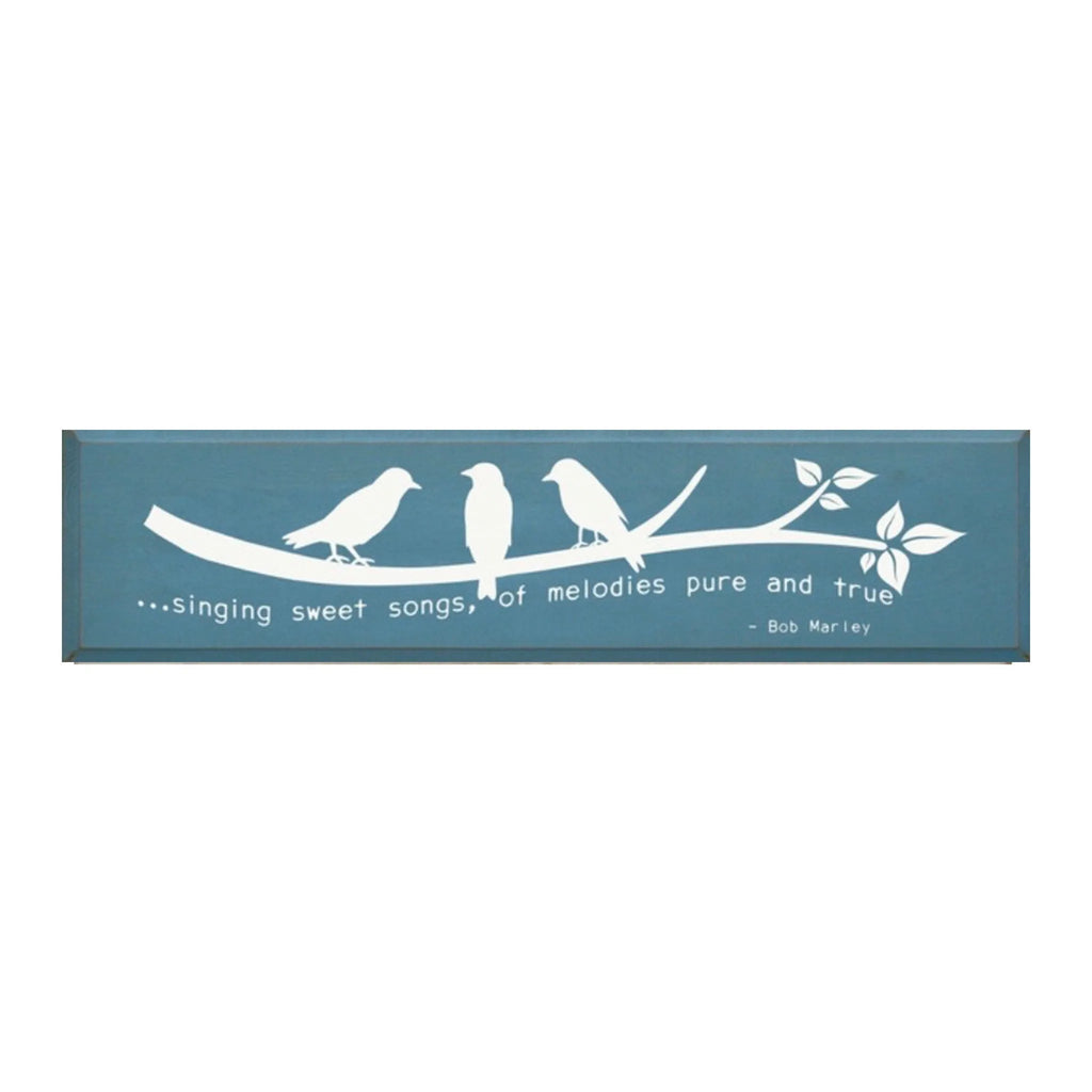 Birds Singing Sweet Songs Large Wood Sign - 9"x36" - Festive Fit Home