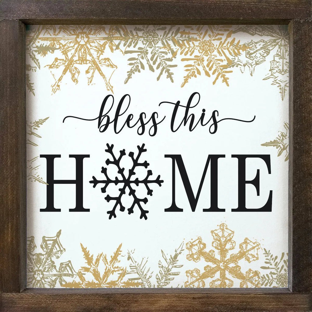 Bless This Home Snowflake - 12"x12" - Festive Fit Home