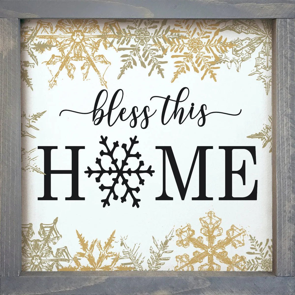 Bless This Home Snowflake - 12"x12" - Festive Fit Home