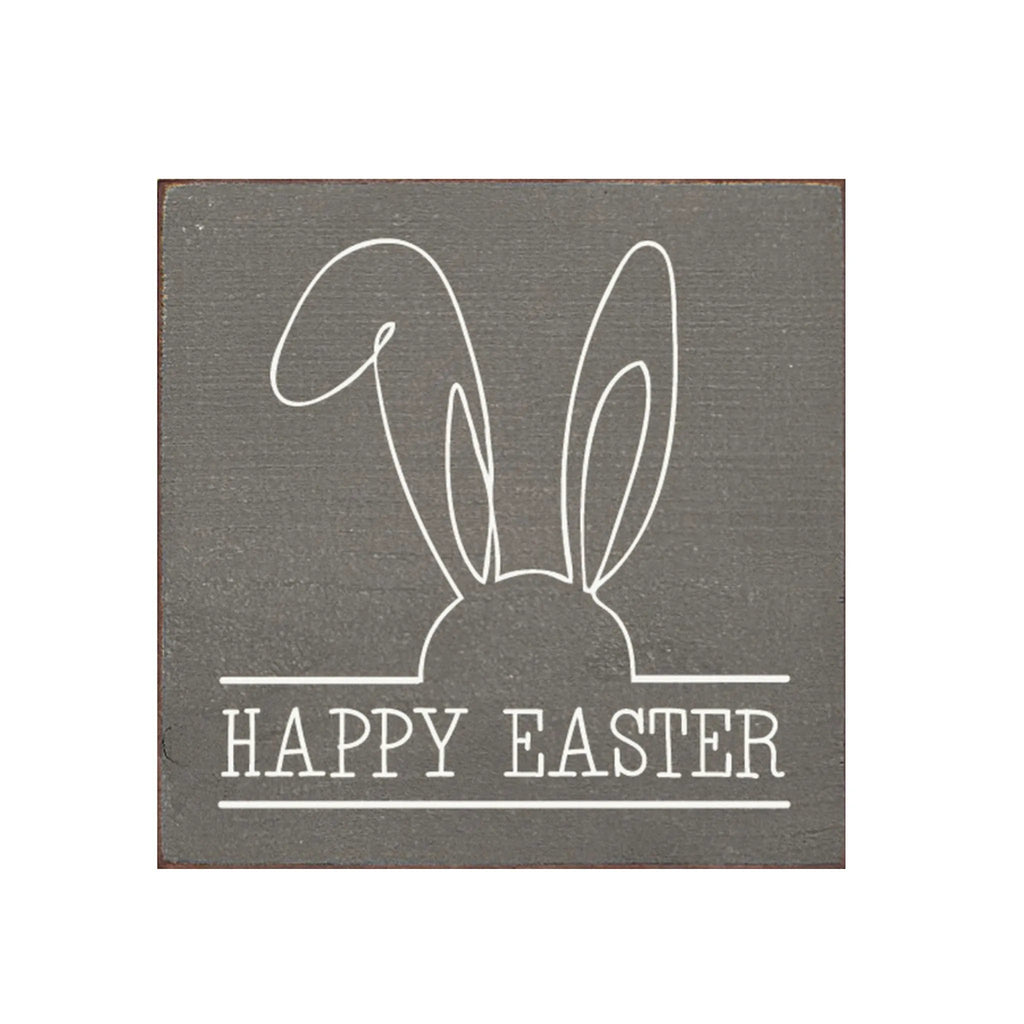 Bunny Ears Happy Easter Wood Sign - 7"x7" - Festive Fit Home