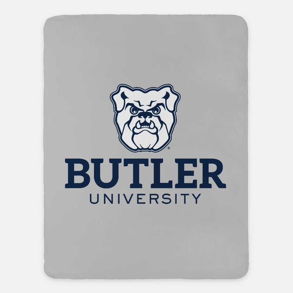 Butler University Gray Sherpa Blanket - Large Logo 60"x80" | Gifts | Festive Fit Home