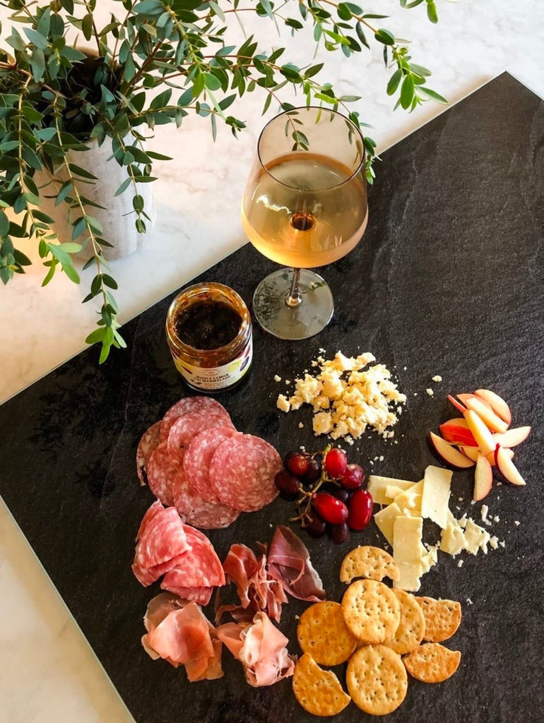 Charcuterie Board - Black Slate | Cheese Board Party Serving Tray & Platter - Festive Fit Home