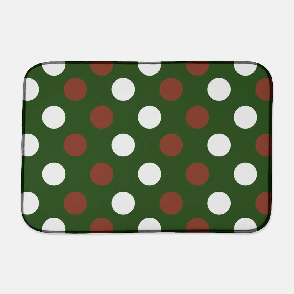 Christmas Polka Dot Dish Drying Mat - Festive Fit Home