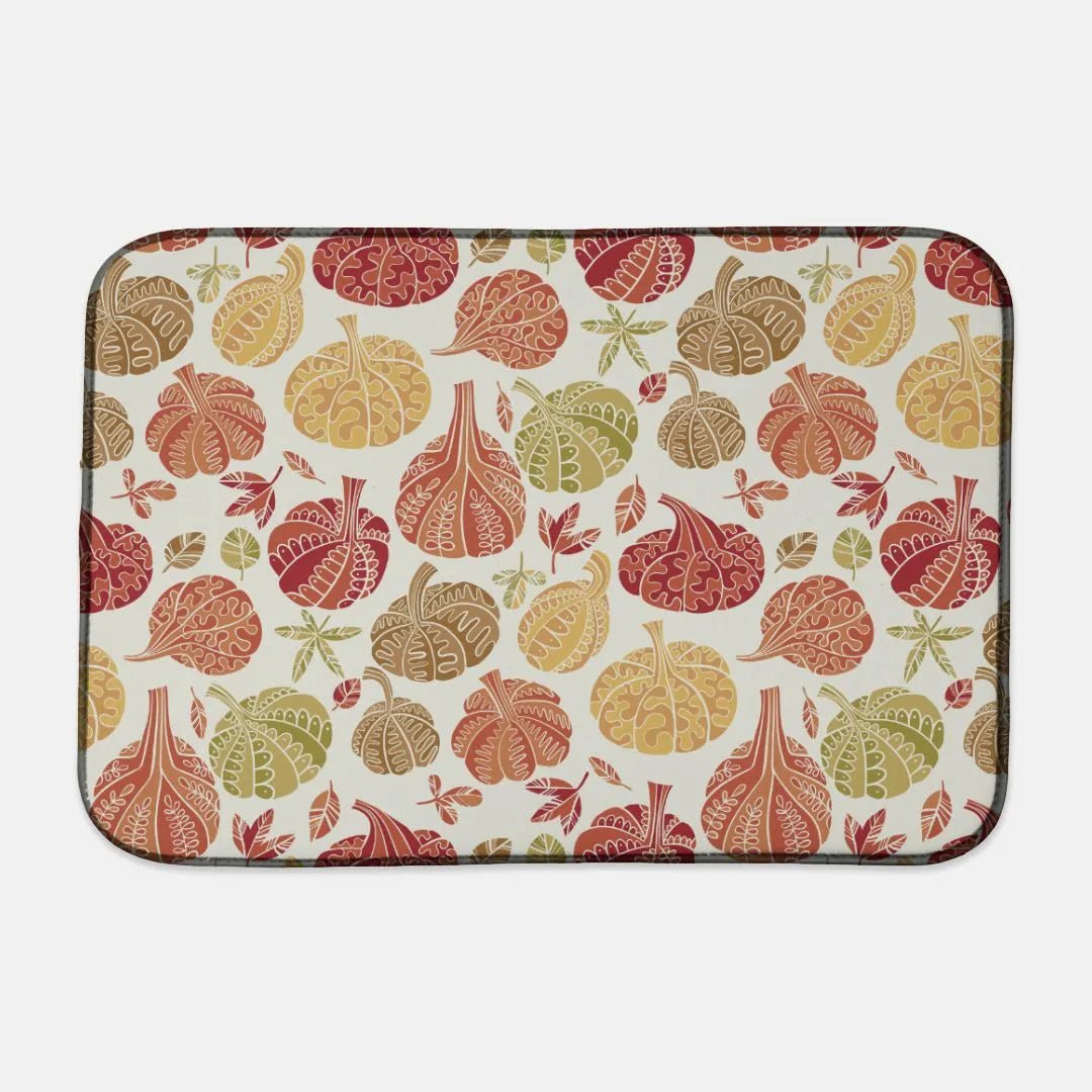 Colorful Pumpkins Dish Drying Mat