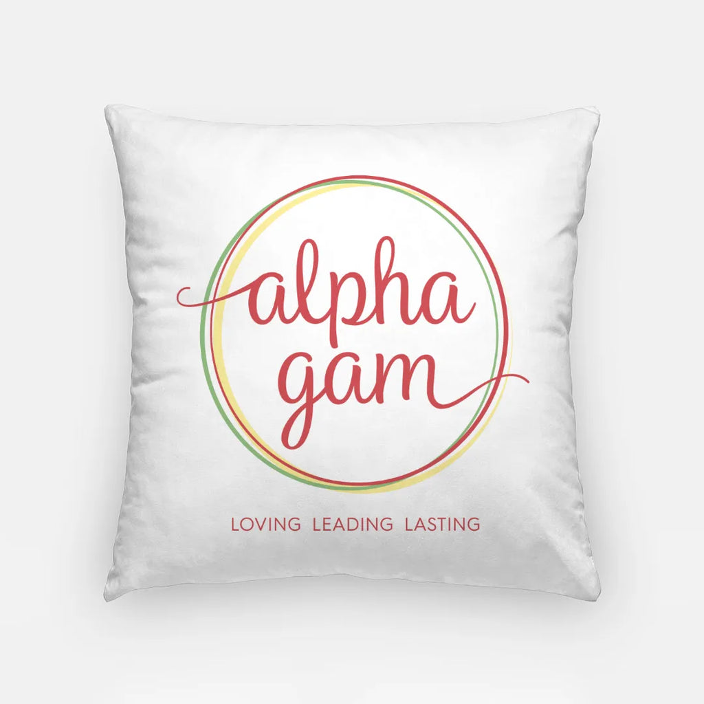 Alpha Gam Pillow Cover - 18" | Custom Gifts | Official Merchandise | Decor | Festive Fit Home