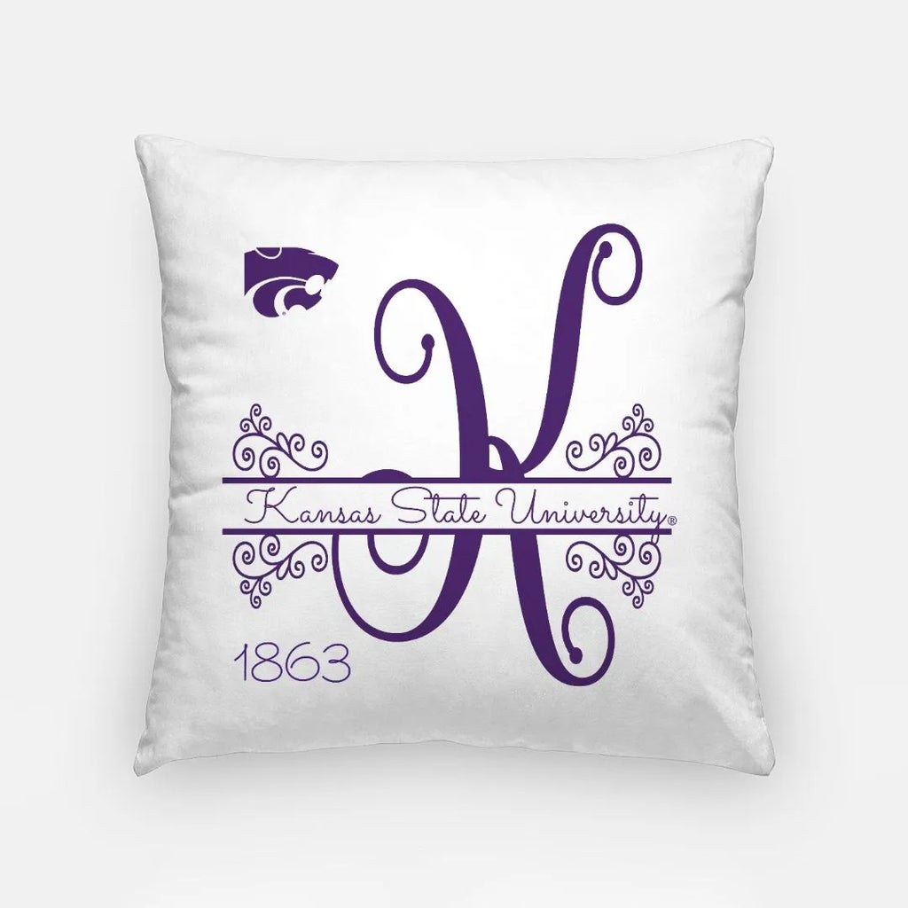 Kansas State University Pillow Cover - Monogram 18"| Custom Dorm Decor | Festive Fit Home