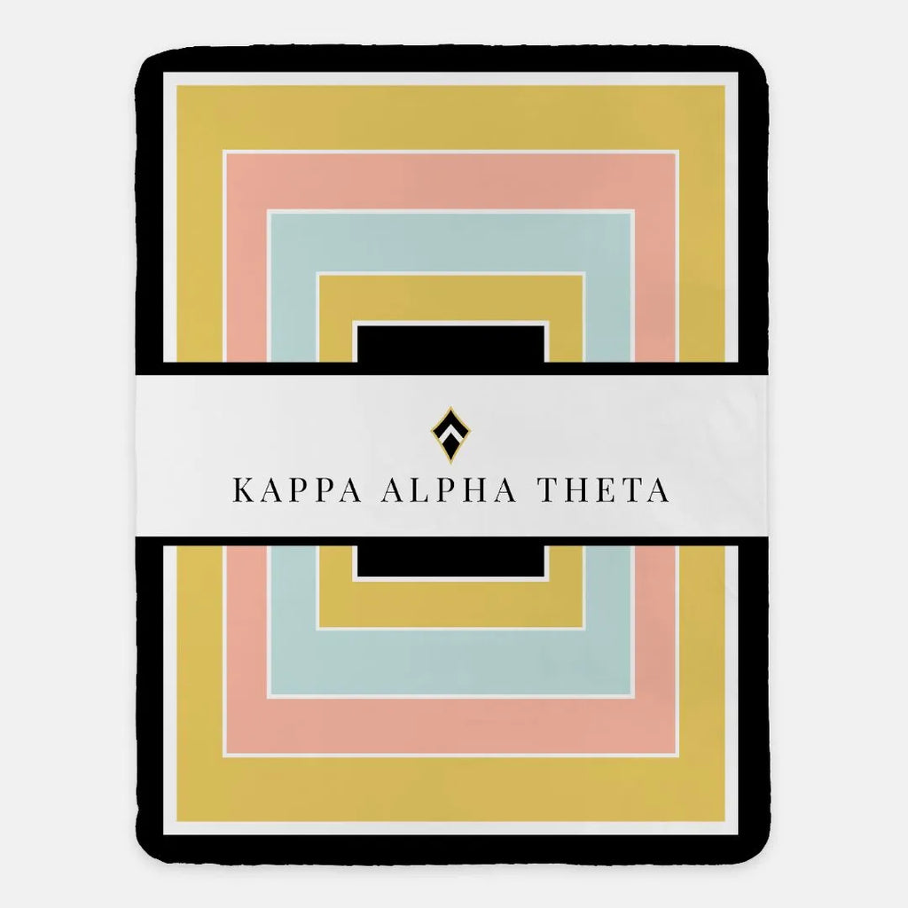 Kappa Alpha Theta Sherpa Blanket XL 60x80 Geo | Custom Gifts & Decor