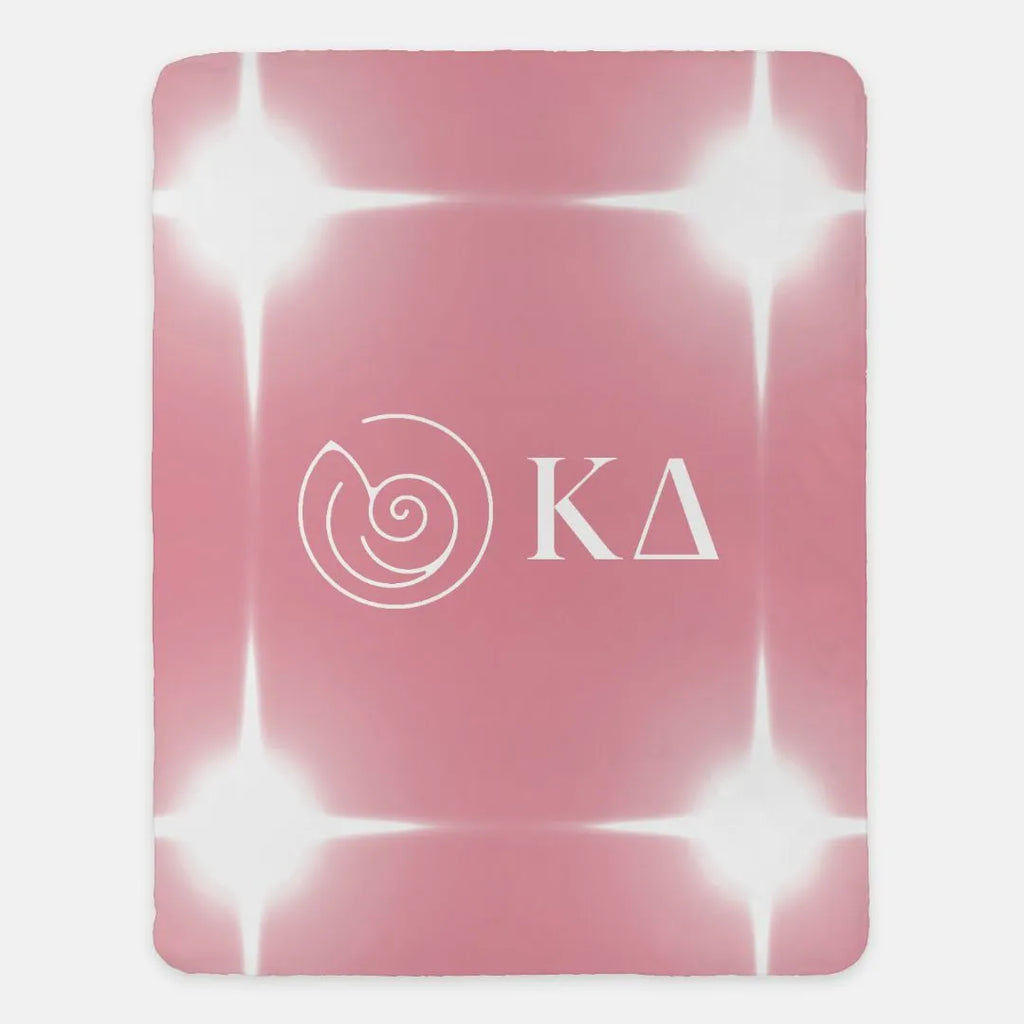 Kappa Delta XL 60x80 Sherpa Throw Blanket - Blush Pink Flashing Lights