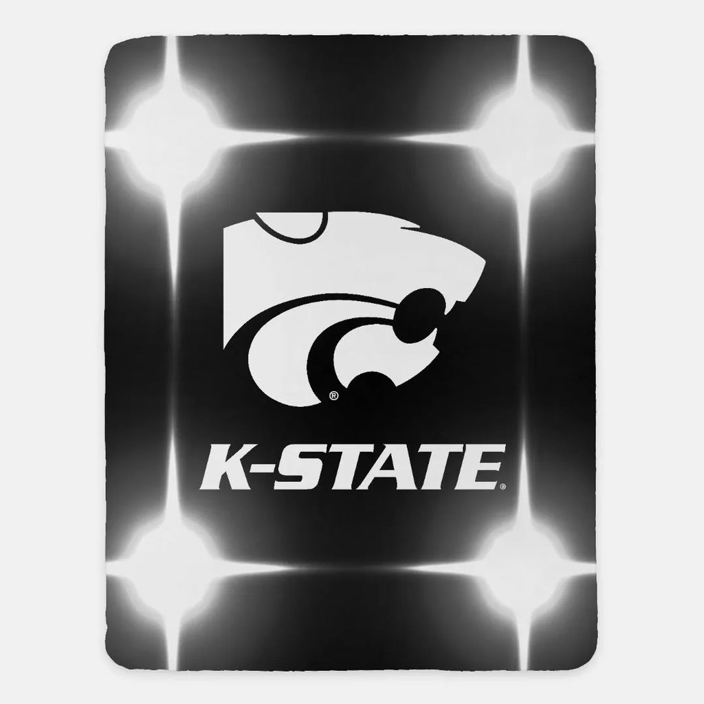 Kansas State University Blanket - Black Flashing Lights 60"x80" | Officially Licensed Gifts and Decor | Festive Fit Home