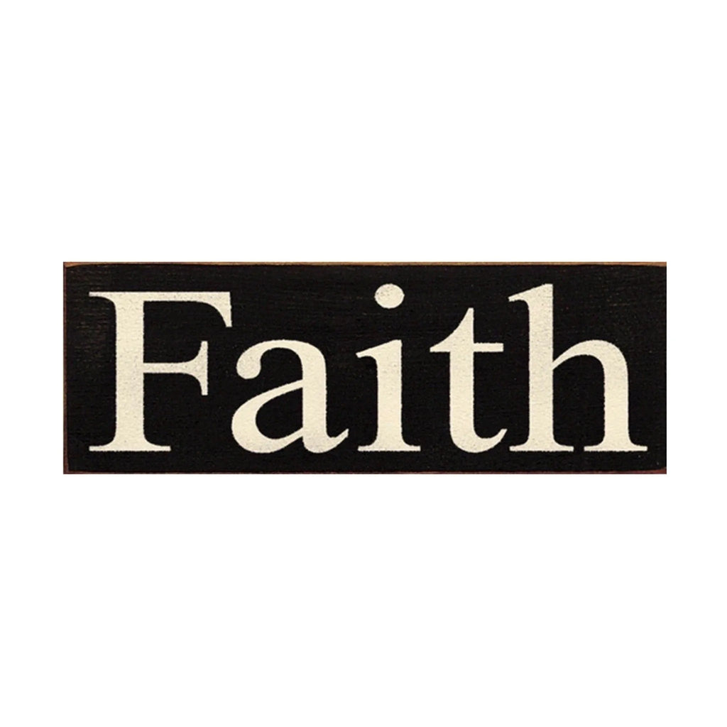 "Faith" Wood Sign - 3.5"x10" - Festive Fit Home