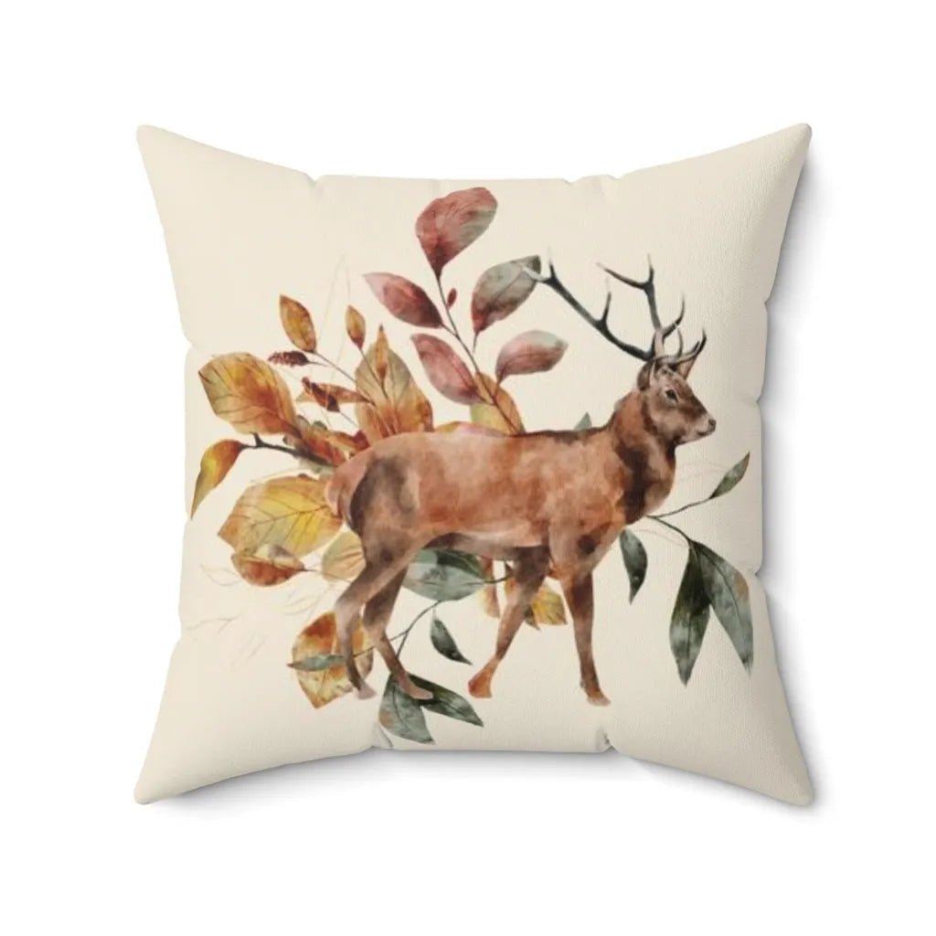 Fall Deer and Autumn Branches Throw Pillow Cover - Festive Fit Home