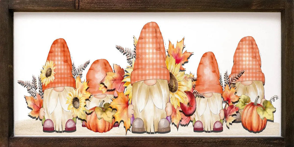 Fall Gnomes Large Framed Art - 12"x24" - Festive Fit Home