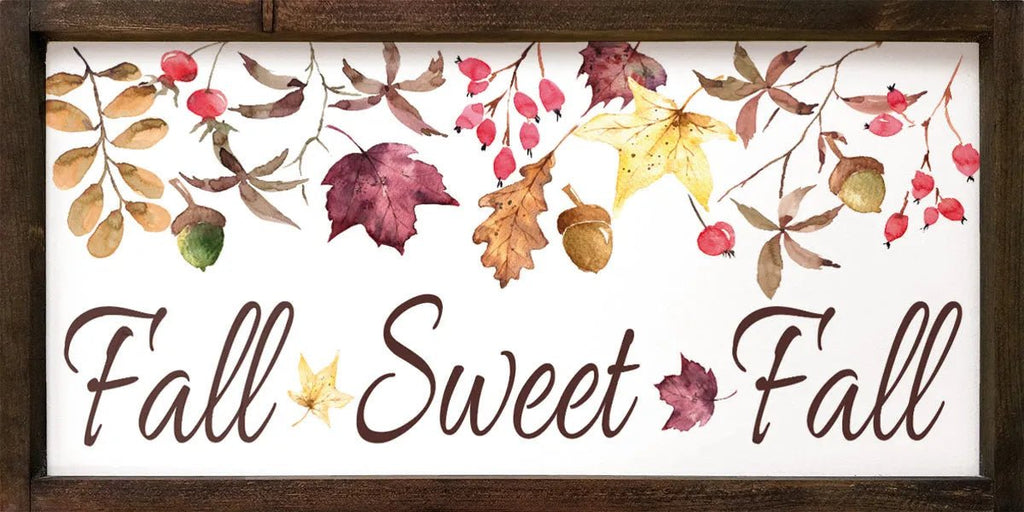 Fall Sweet Fall Farmhouse Wood Sign - 12"x24" - Festive Fit Home